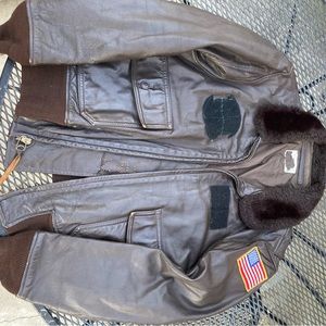 Vintage US Navy Type G-1 Intermediate Flight Jacket Bomber Goatskin Leather 44.